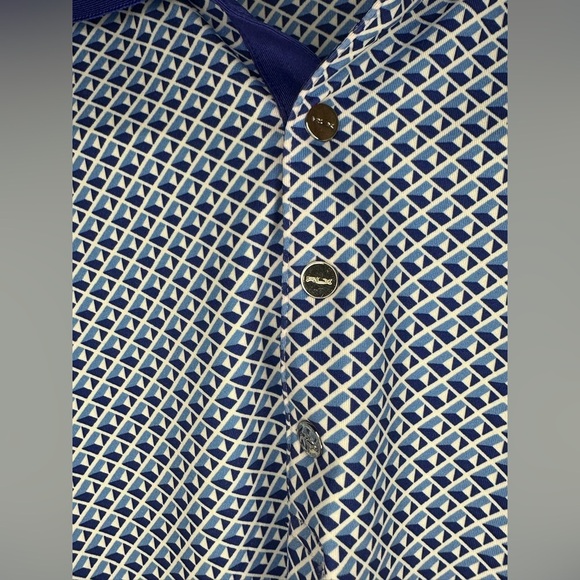 NEW Ralph Lauren RLX Airflow Sleeveless Golf Polo Women’s XS Blue Geo - Picture 14 of 16